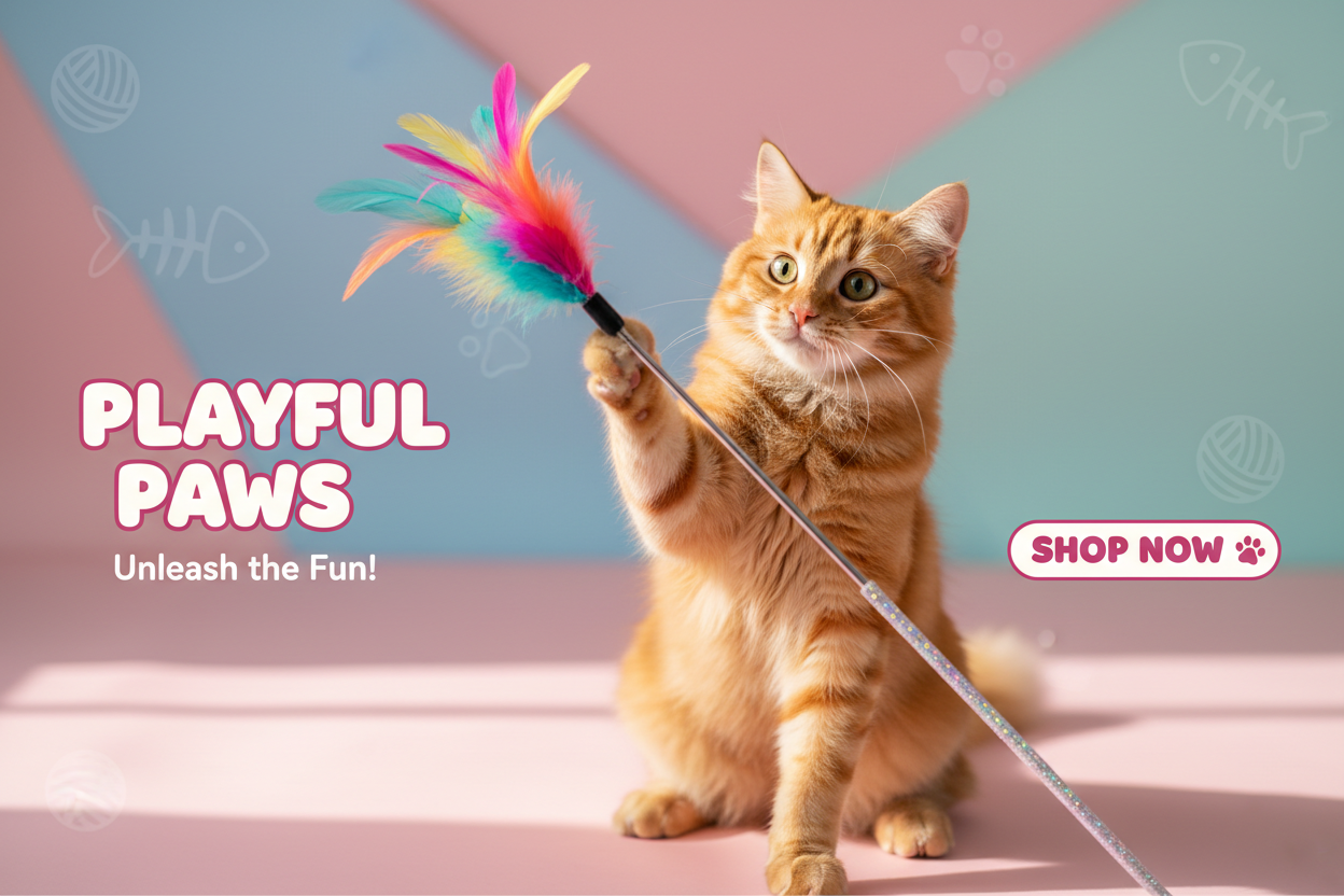 猫咪玩具店主推横幅
