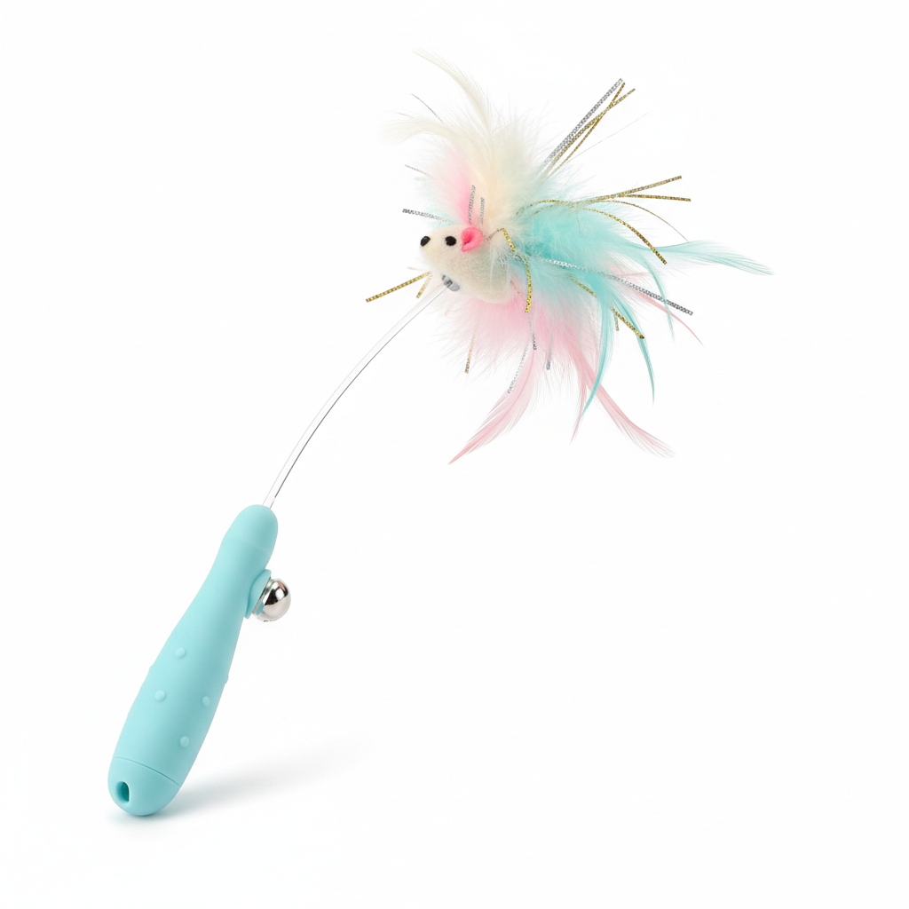 Interactive Cat Feather Wand Toy