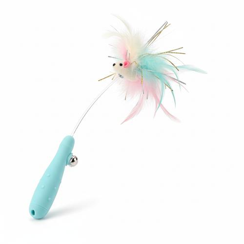Interactive Cat Feather Wand Toy